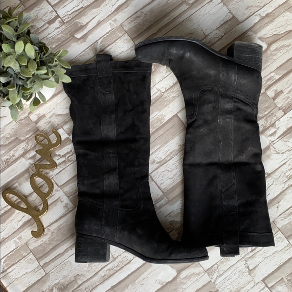 Eileen Fisher Embossed Suede Leather Boots